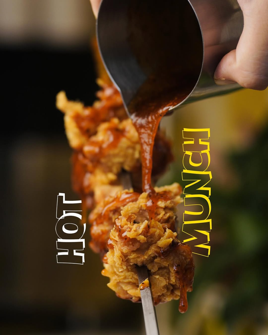 Hot Munch — crispy fried chicken with a smoky sauce pour